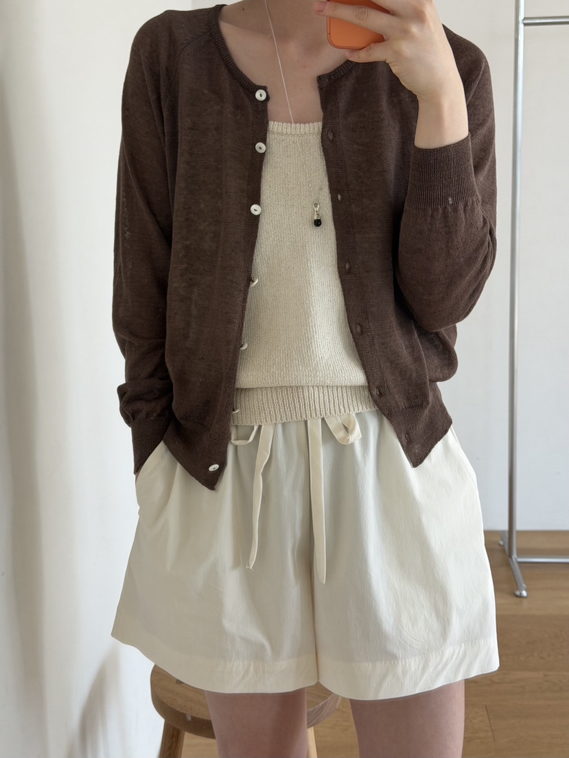 AMY GRACE-A韓國東大門代購女士新品推薦26夏季針織衫亞麻AMY GRACE針織衫圖色1