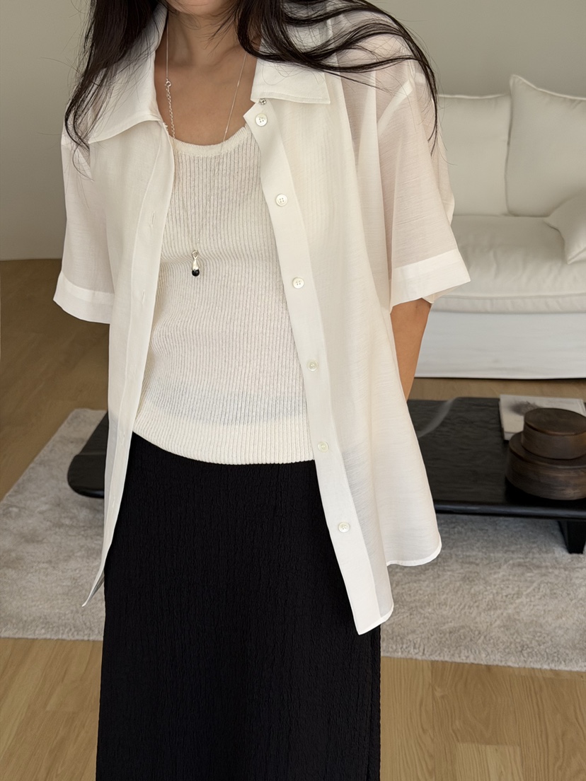AMY GRACE-A韓國直郵女裝新款時尚26夏季休閑襯衫蕾絲衫AMY GRACE襯衫/蕾絲衫