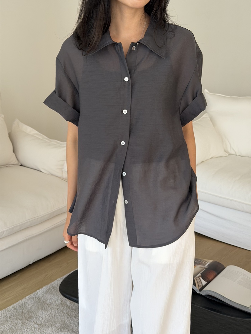 AMY GRACE-A韓國直郵女裝新款時尚26夏季休閑襯衫蕾絲衫AMY GRACE襯衫/蕾絲衫圖色2