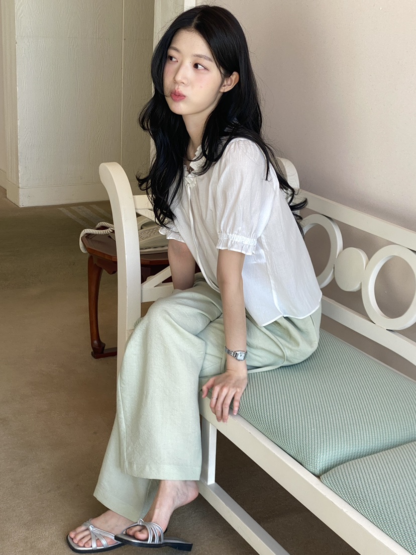 ERUME韓國東大門直郵女裝新款休閑職業推薦人氣襯衫蕾絲衫ERUME襯衫/蕾絲衫