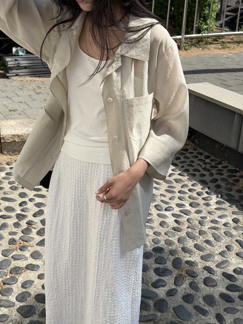 AMY GRACE-A韓國東大門直郵女裝新品熱賣時尚休閑夾克透明AMY GRACE夾克