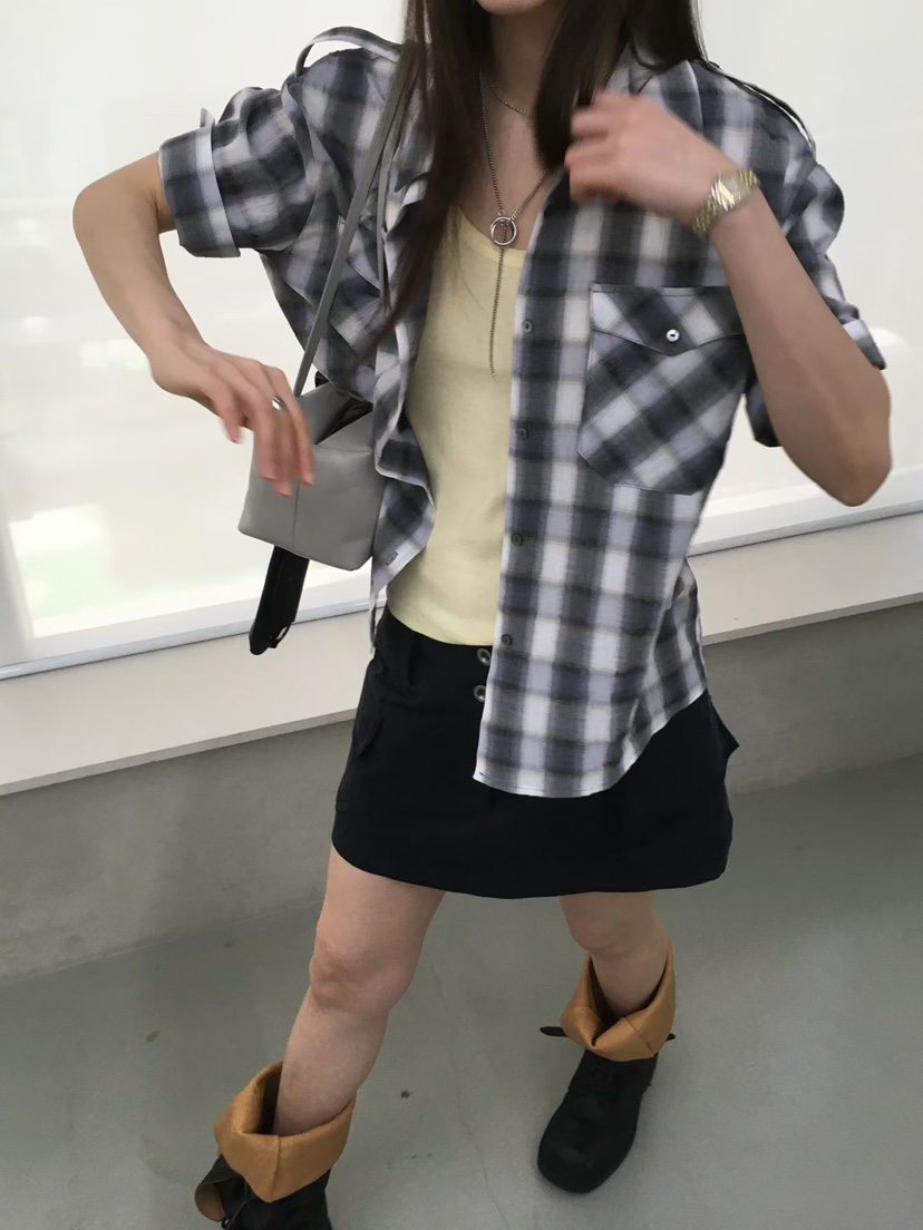 MINIMUZE韓國直郵女裝新品26春夏休閑26夏季推薦襯衫蕾絲衫MINIMUZE襯衫/蕾絲衫