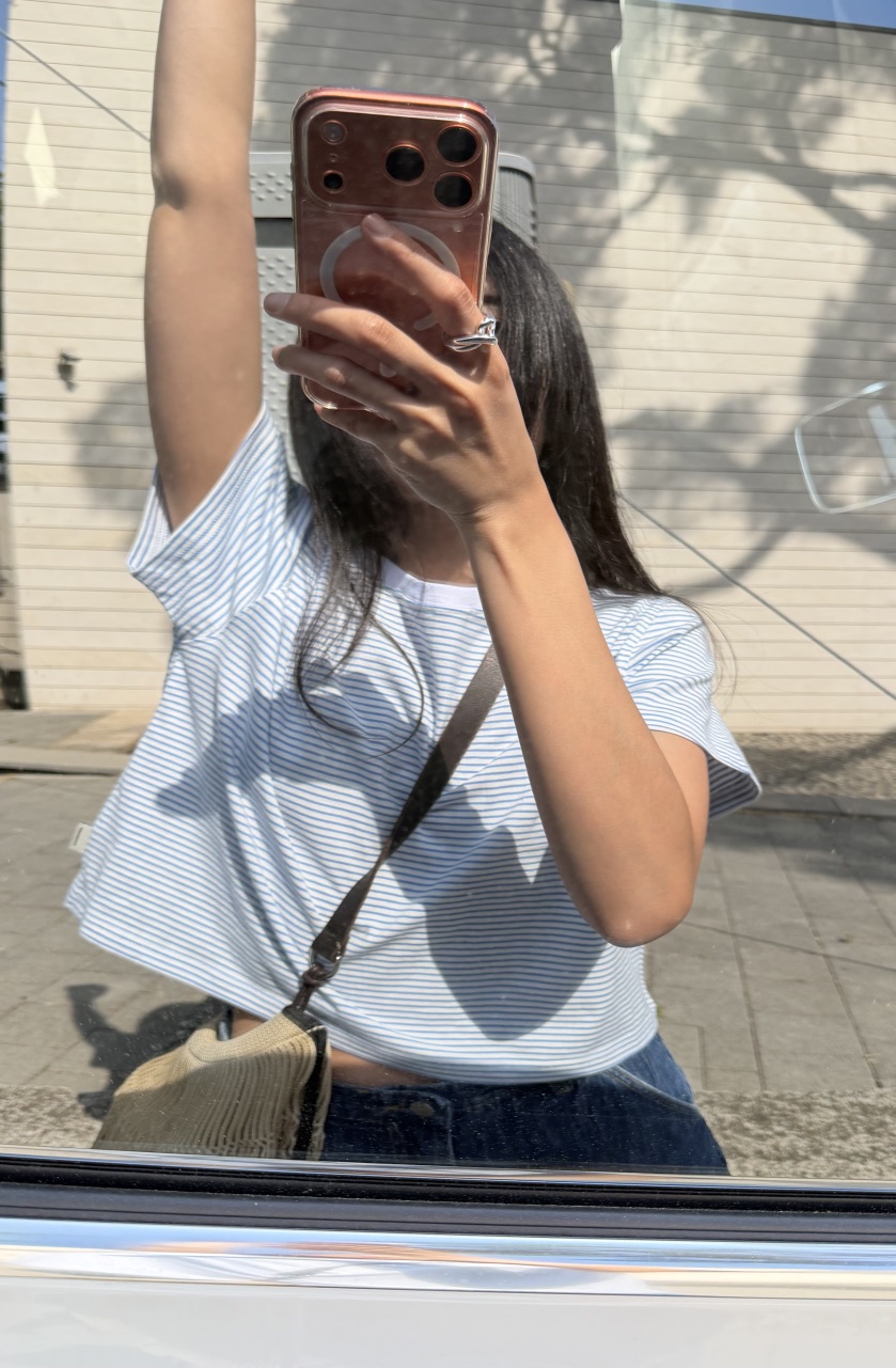 AMY GRACE-A韓國直郵女裝新款熱賣26春夏推薦26夏季T恤條紋AMY GRACET恤