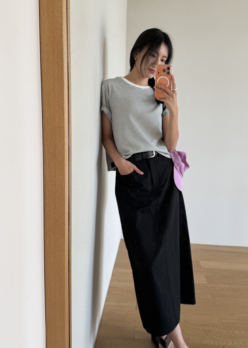 AMY GRACE-A韓國直郵女裝新款熱賣26春夏推薦26夏季T恤條紋AMY GRACET恤