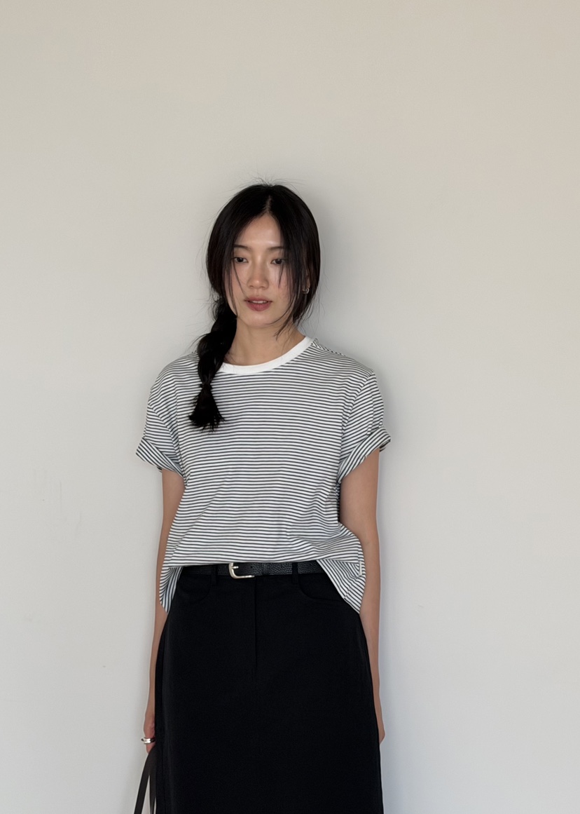 AMY GRACE-A韓國直郵女裝新款熱賣26春夏推薦26夏季T恤條紋AMY GRACET恤
