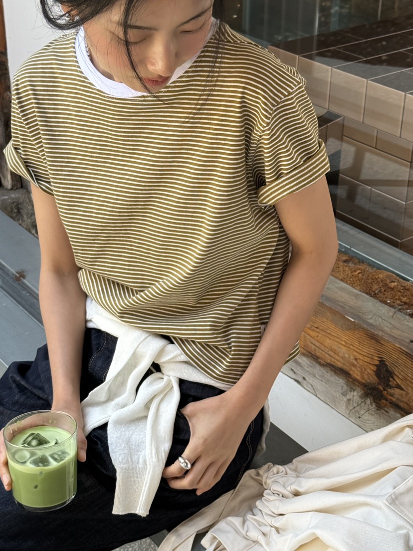 AMY GRACE-A韓國直郵女裝新款熱賣26春夏推薦26夏季T恤條紋AMY GRACET恤
