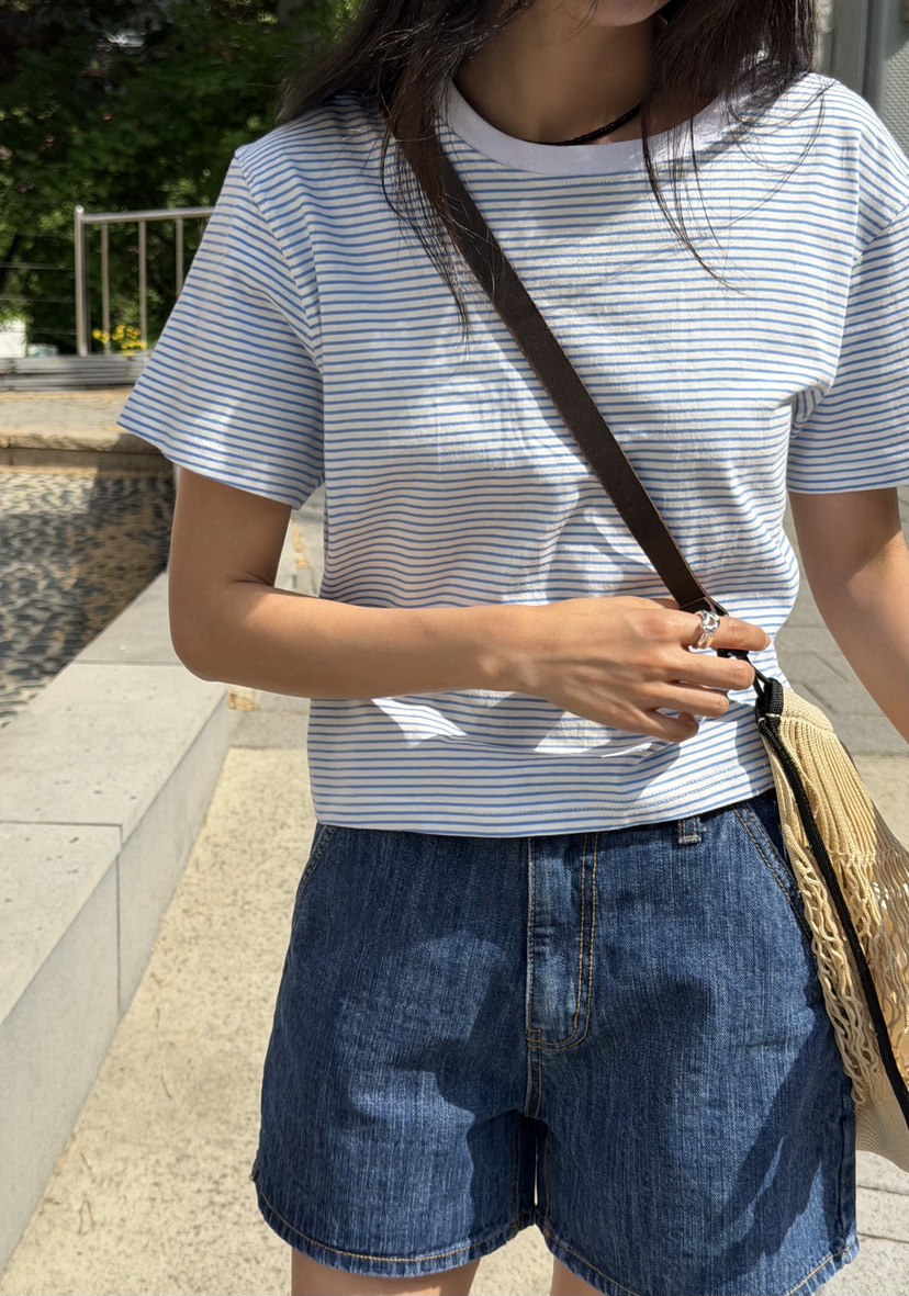 AMY GRACE-A韓國直郵女裝新款熱賣26春夏推薦26夏季T恤條紋AMY GRACET恤圖色3
