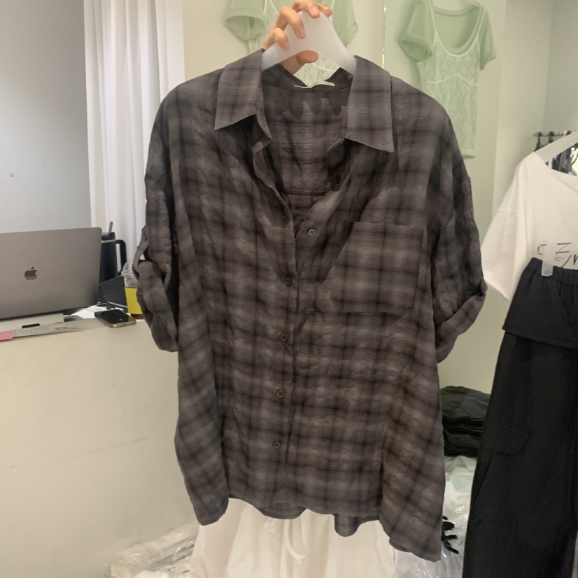 AUBE韓國代購女士新款26春夏推薦職業襯衫蕾絲衫不含內搭AUBE襯衫/蕾絲衫圖色2