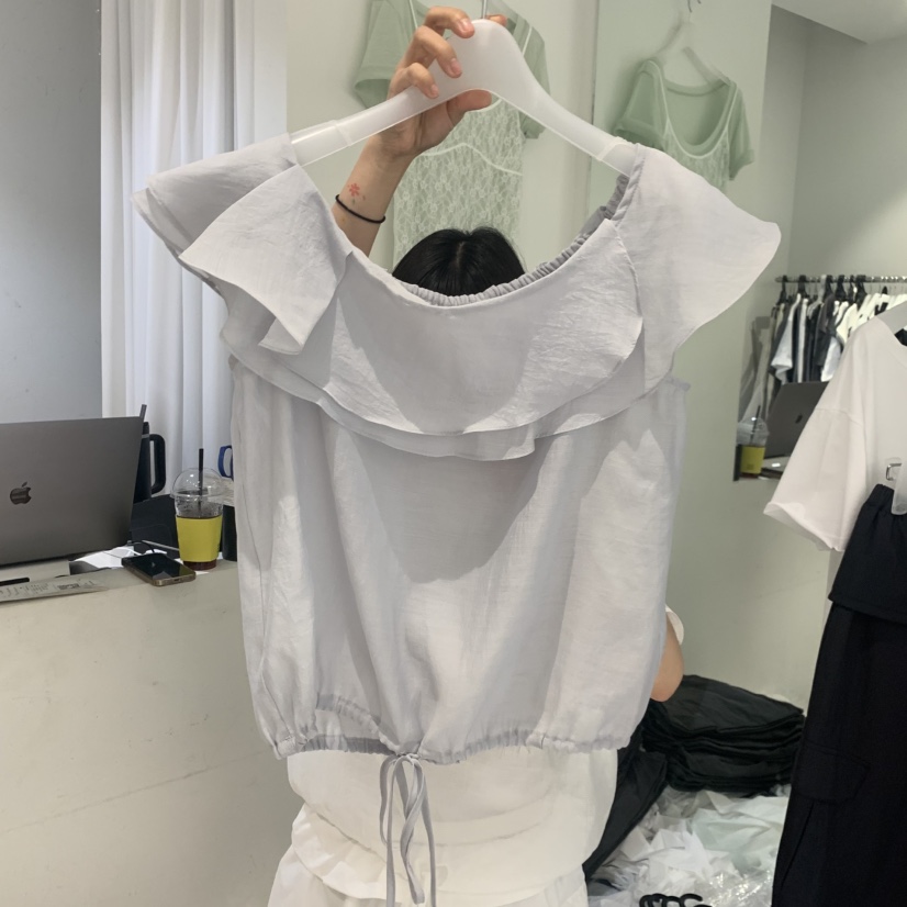 AUBE韓國直郵女裝新款推薦26夏季休閑時尚襯衫蕾絲衫兩面穿AUBE襯衫/蕾絲衫圖色1