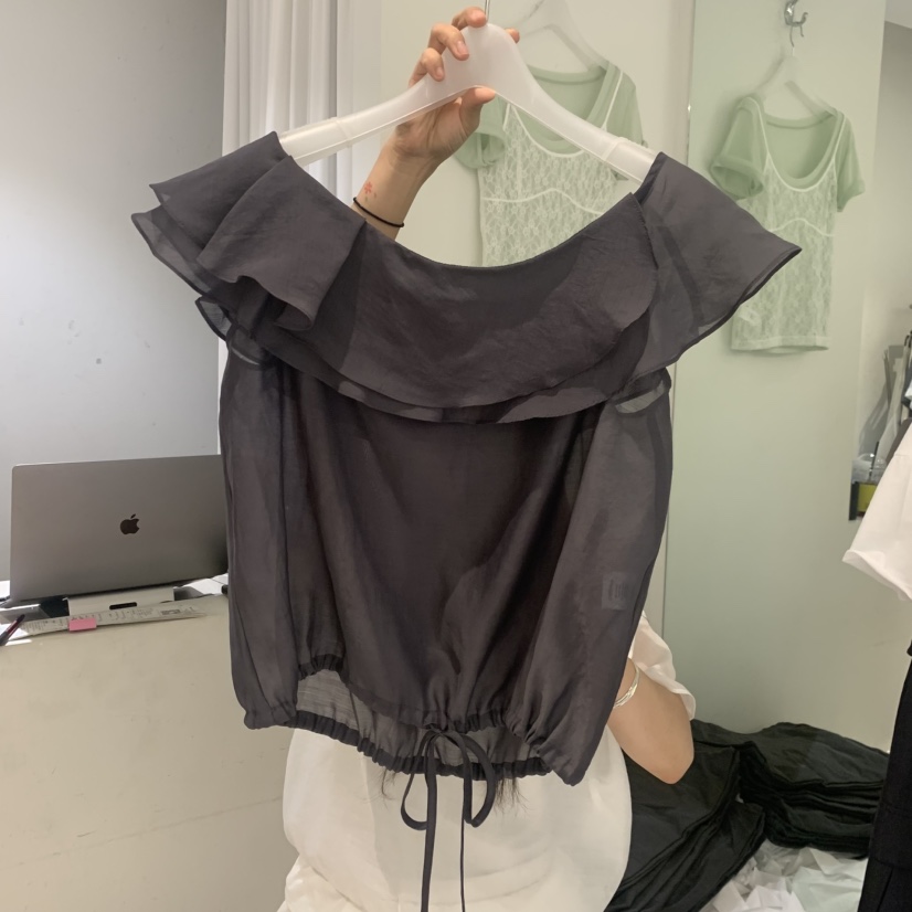 AUBE韓國直郵女裝新款推薦26夏季休閑時尚襯衫蕾絲衫兩面穿AUBE襯衫/蕾絲衫圖色3