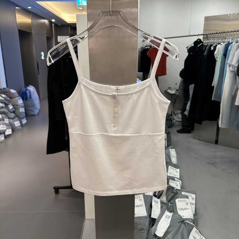 PAVEL韓國代購女裝新品推薦26春夏職業休閑吊帶背心無袖紐扣PAVEL吊帶/背心圖色1