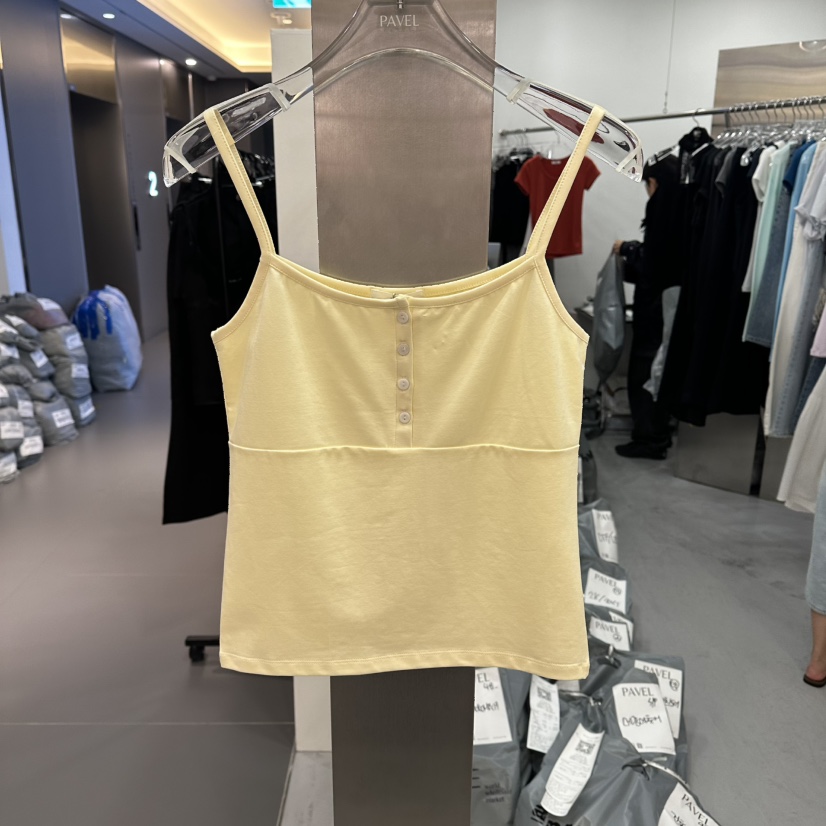 PAVEL韓國代購女裝新品推薦26春夏職業休閑吊帶背心無袖紐扣PAVEL吊帶/背心圖色2