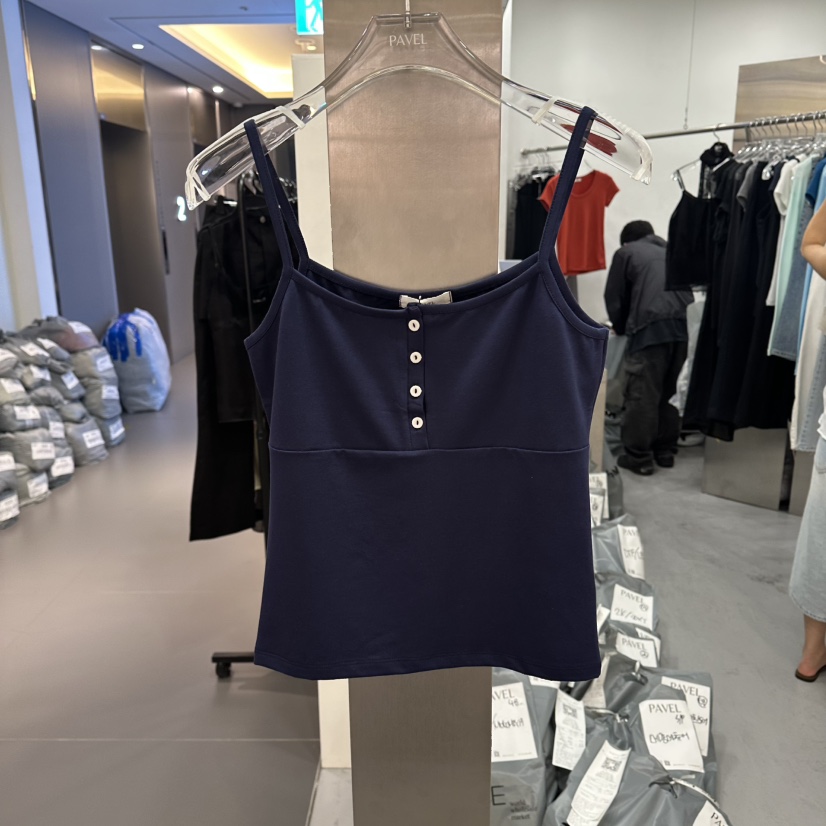 PAVEL韓國代購女裝新品推薦26春夏職業休閑吊帶背心無袖紐扣PAVEL吊帶/背心圖色4