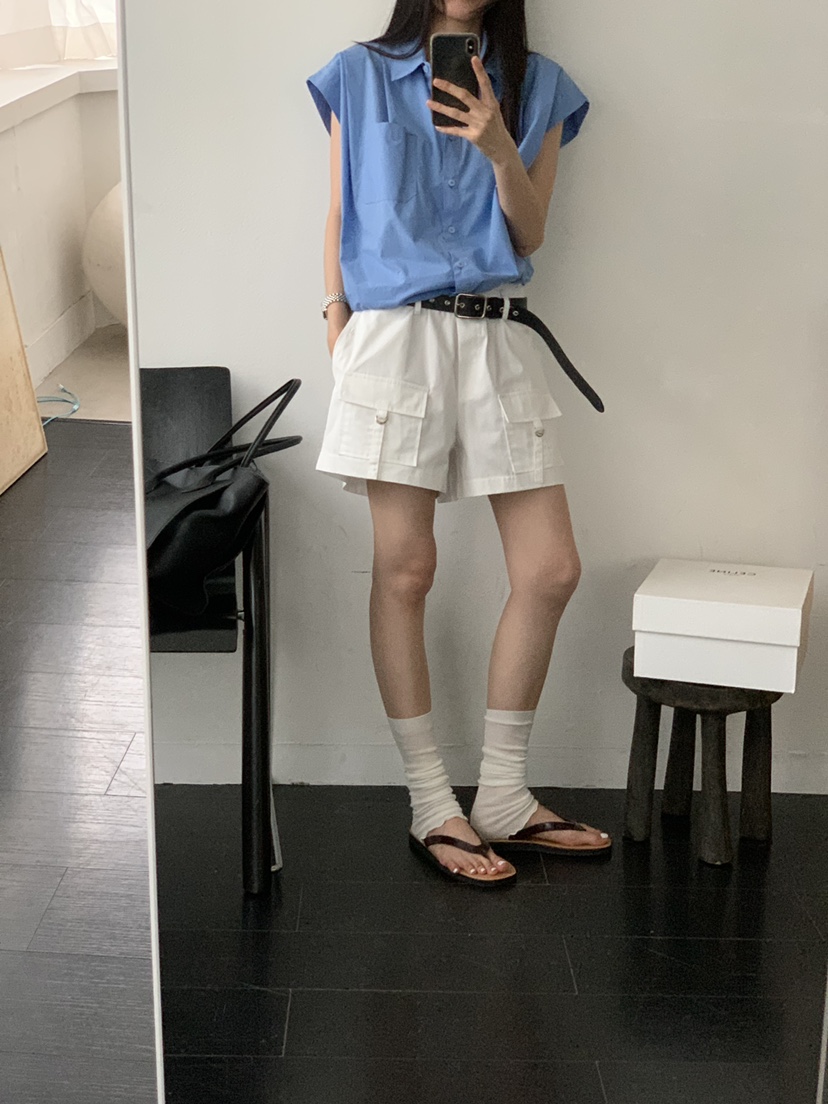 TRUE東大門實拍韓國女裝新款休閑26夏季職業時尚短褲口袋TRUE短褲