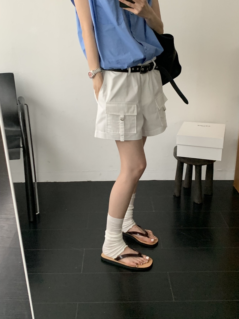 TRUE東大門實拍韓國女裝新款休閑26夏季職業時尚短褲口袋TRUE短褲