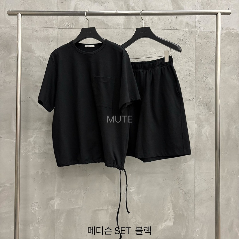 MUTE-P韓國直郵實拍女士新品時尚人氣推薦26春夏休閑套裝MUTE套裝圖色4黑色