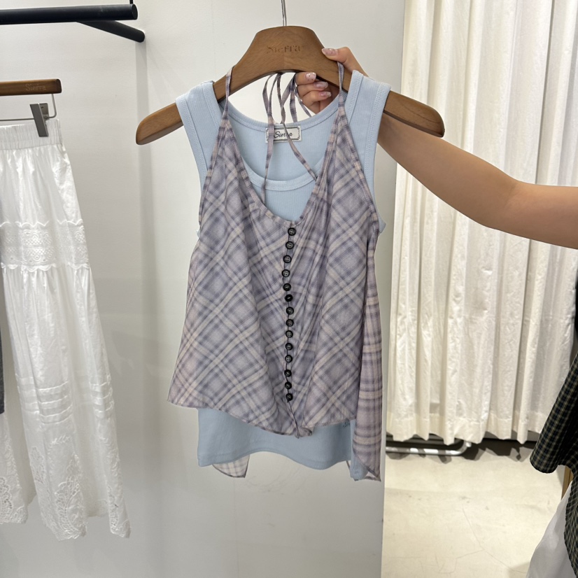 SIERRA東大門實拍韓國女裝新品26夏季休閑吊帶背心不含內搭SIERRA吊帶/背心圖色1