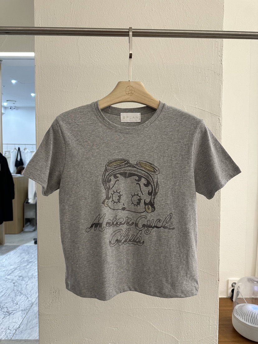 BPLAN韓國直郵實拍女裝新品26夏季時尚人氣推薦26春夏T恤復古BPLANT恤圖色1