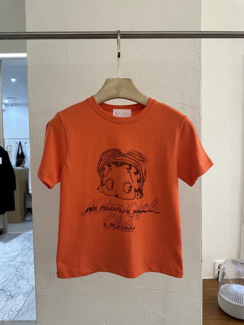 BPLAN韓國直郵實拍女裝新品26夏季時尚人氣推薦26春夏T恤復古BPLANT恤圖色2