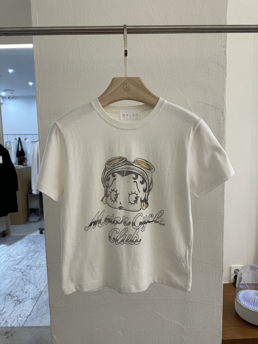 BPLAN韓國直郵實拍女裝新品26夏季時尚人氣推薦26春夏T恤復古BPLANT恤圖色3