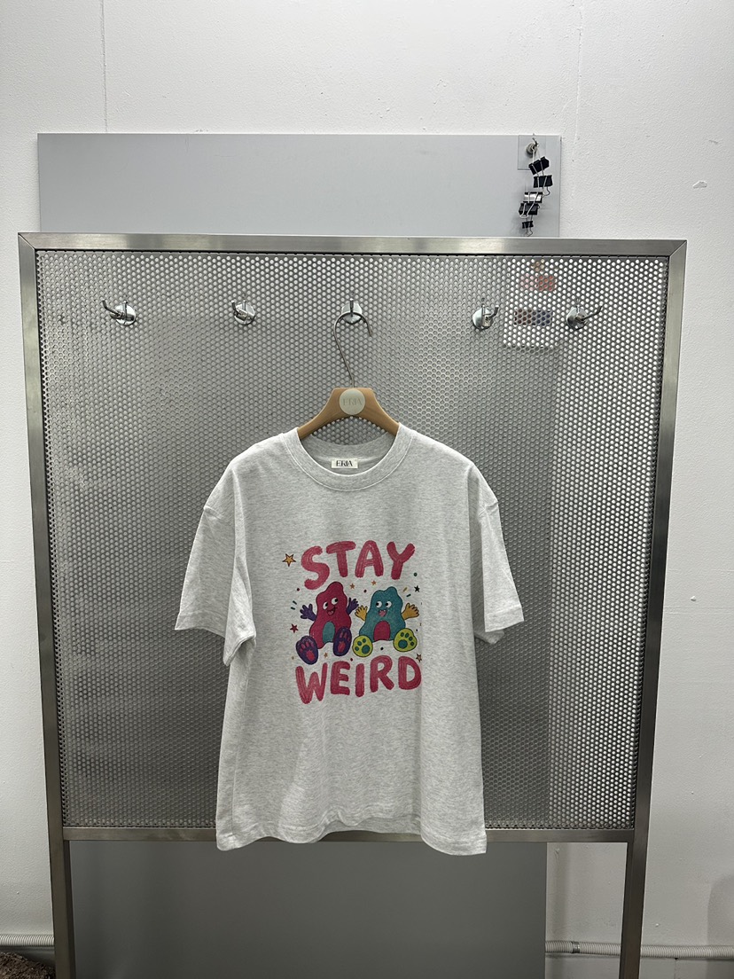 HUE/ERIA韓國直郵實拍女士新品26春夏職業推薦休閑時尚T恤HUE/ERIAT恤圖色2灰白色