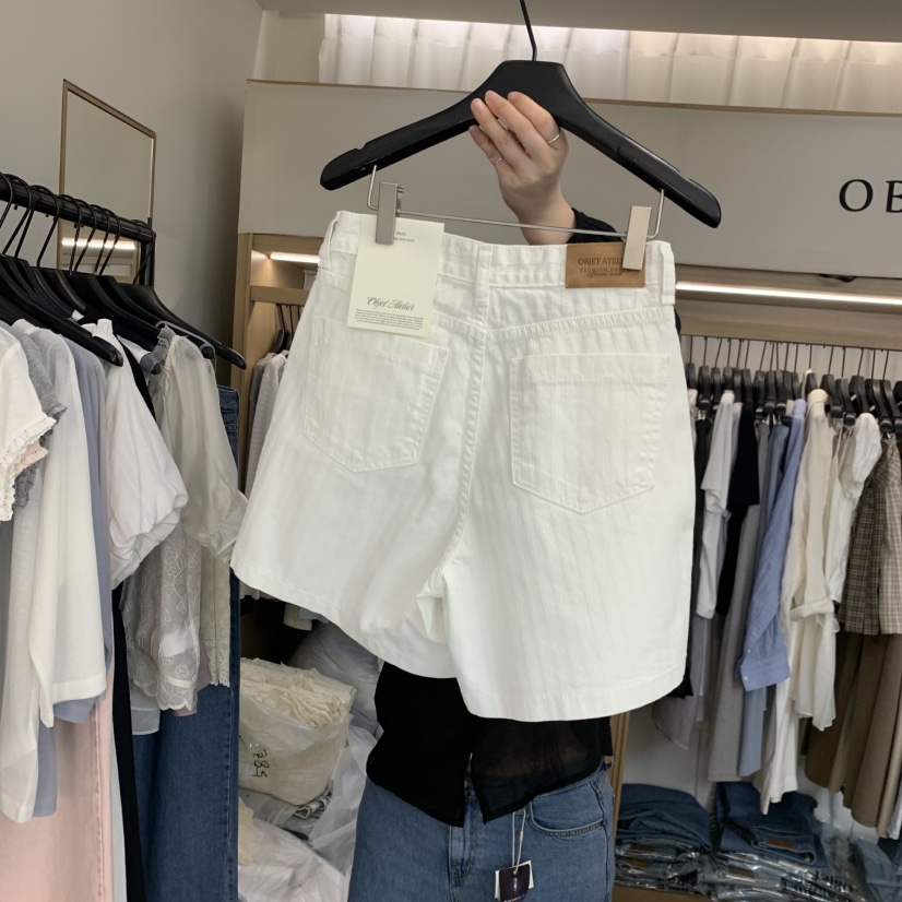 OBJET/LOVEUSU韓國直郵女裝新品休閑職業26春夏短褲人字紋OBJET/LOVEUSU短褲