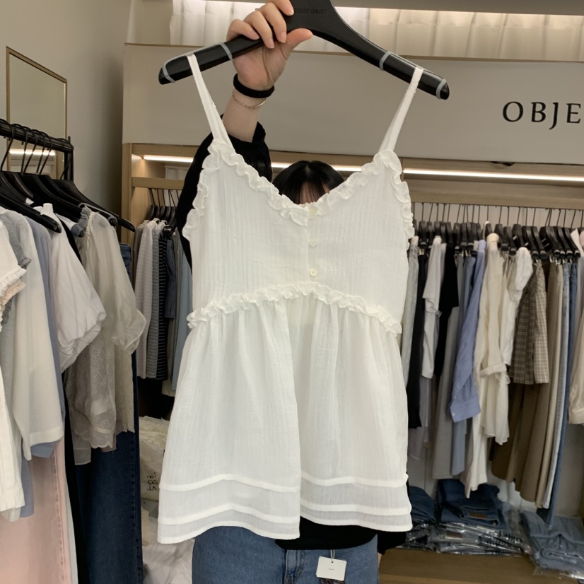 OBJET/LOVEUSU東大門實拍韓國女裝新品熱賣職業吊帶背心OBJET/LOVEUSU吊帶/背心圖色1