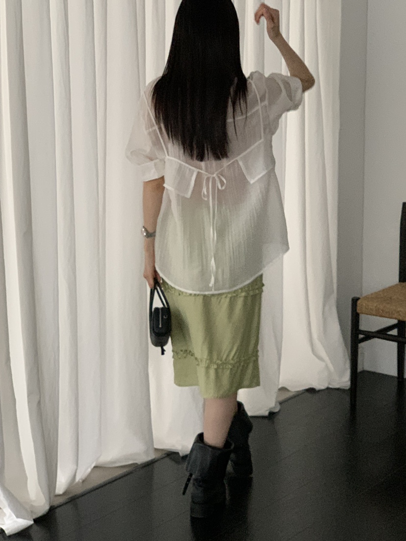 TRUE東大門實拍韓國女裝新款人氣26春夏時尚休閑襯衫蕾絲衫TRUE襯衫/蕾絲衫