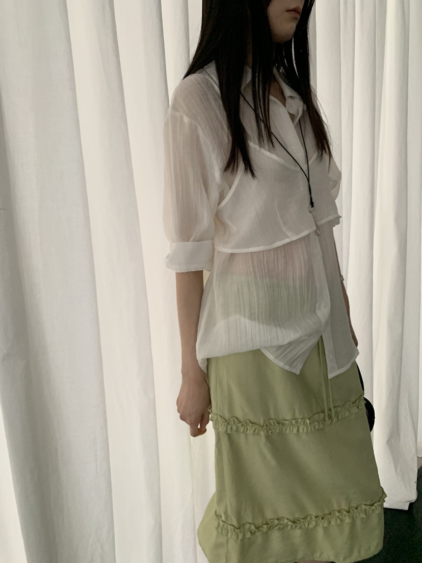 TRUE東大門實拍韓國女裝新款人氣26春夏時尚休閑襯衫蕾絲衫TRUE襯衫/蕾絲衫