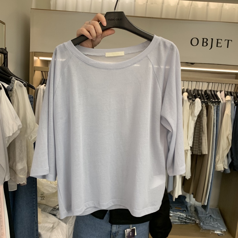 OBJET/LOVEUSU韓國代購女士新款人氣26春夏時尚休閑T恤透明OBJET/LOVEUSUT恤圖色2