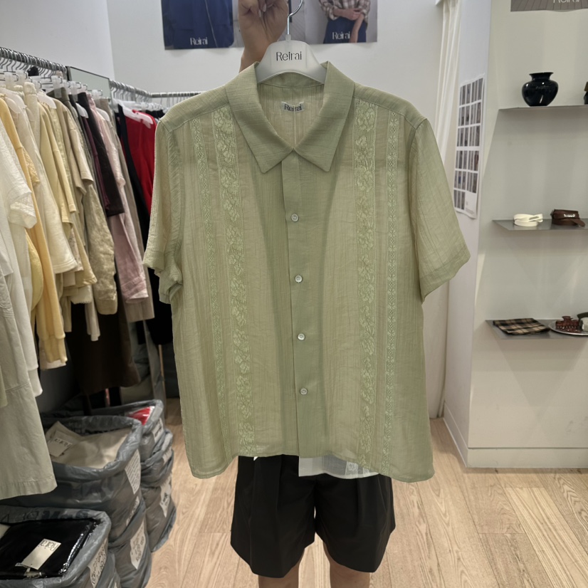 REIRAI韓國東大門直郵女士新款26夏季推薦熱賣襯衫蕾絲衫Reirai襯衫/蕾絲衫圖色1