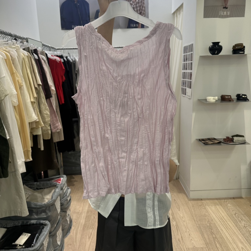 REIRAI韓國東大門直郵女裝新品熱賣人氣吊帶背心褶皺無袖Reirai吊帶/背心