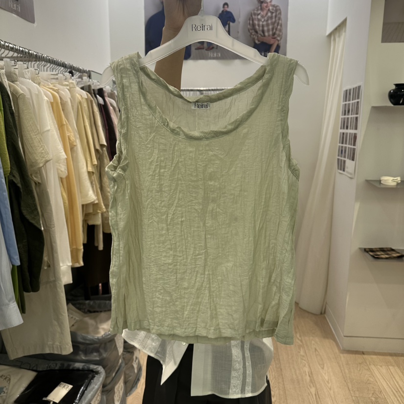 REIRAI韓國東大門直郵女裝新品熱賣人氣吊帶背心褶皺無袖Reirai吊帶/背心圖色2