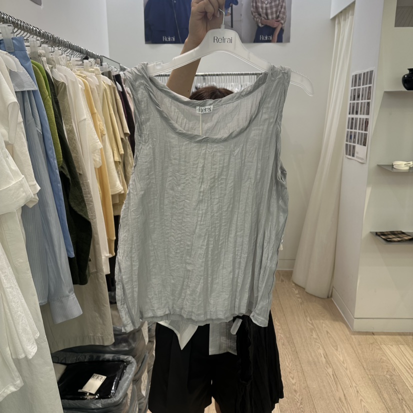 REIRAI韓國東大門直郵女裝新品熱賣人氣吊帶背心褶皺無袖Reirai吊帶/背心圖色3