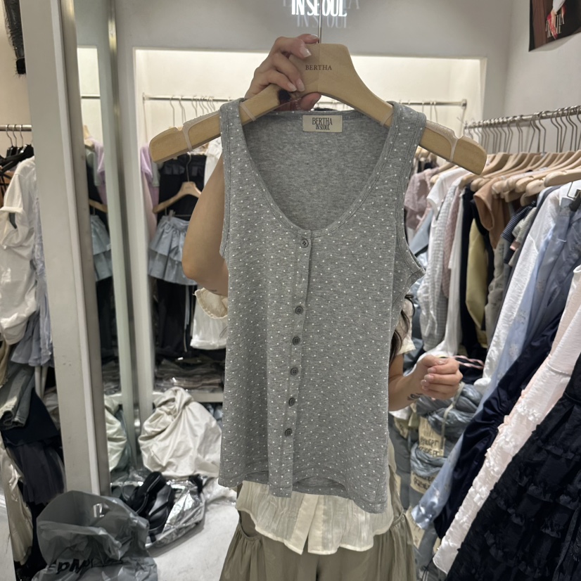 BERTHA東大門實拍韓國女裝新款時尚26夏季26春夏吊帶背心無袖BERTHA吊帶/背心圖色1