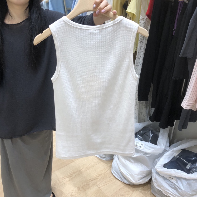HAUS-A韓國代購女裝新款人氣26夏季26春夏吊帶背心無袖紐扣HAUSWOMEN吊帶/背心