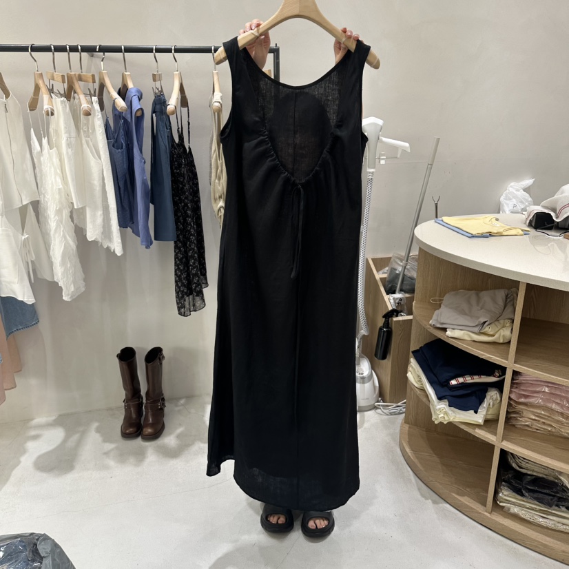AURA韓國直郵女裝新品時尚推薦熱賣休閑26春夏連衣裙亞麻Au ra連衣裙