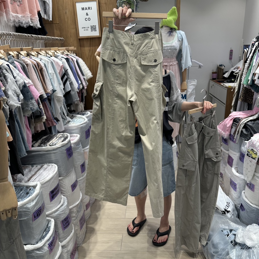 MARI CO韓國直郵女士新品26夏季職業熱賣時尚休閑褲工裝褲MARI CO休閑褲