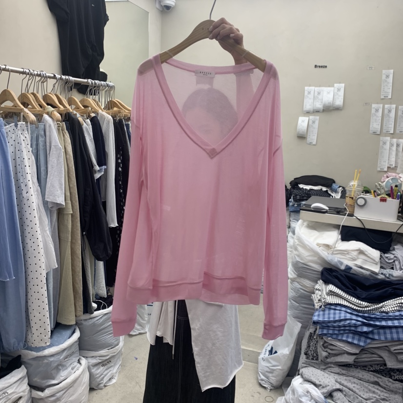 BREEZE韓國東大門直郵女裝新品推薦職業休閑人氣長袖T恤透視BREEZE長袖T恤圖色2