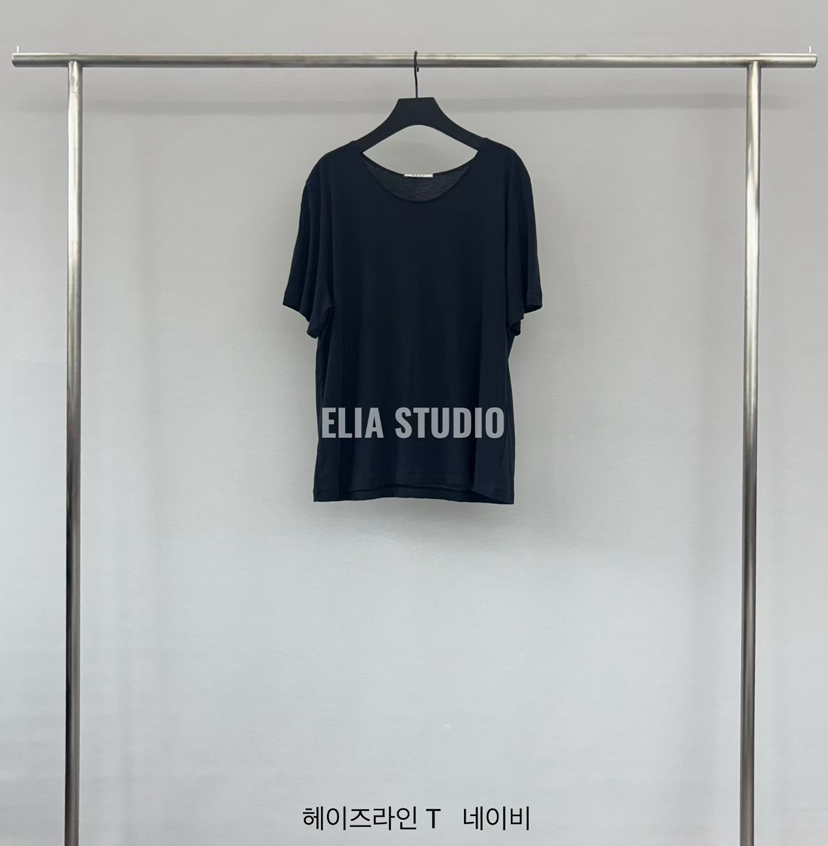 ELIA韓國直郵女士新款時尚熱賣休閑職業26春夏26夏季人氣T恤ELIAT恤圖色3深藍色