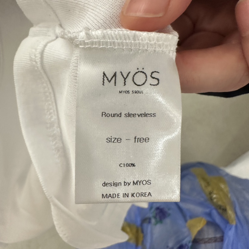 MYOS韓國直郵女裝新品人氣時尚推薦26春夏吊帶背心圓領無袖MYOS吊帶/背心