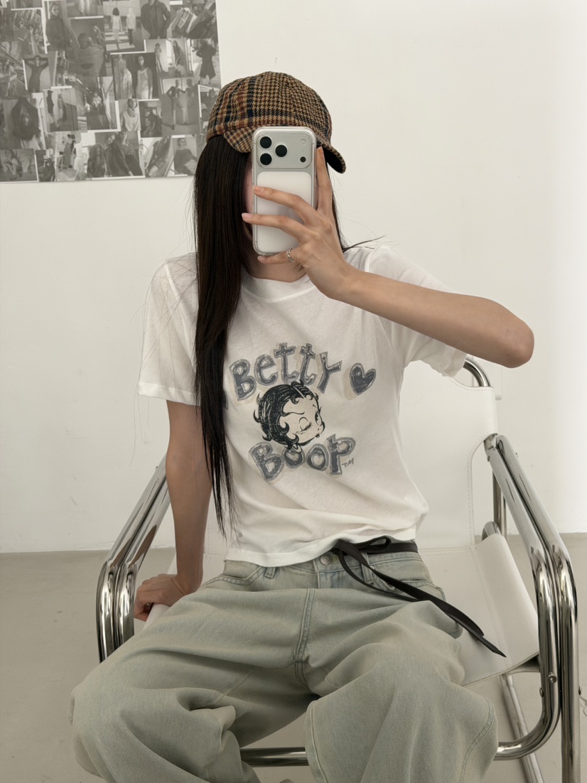 VISUAL SPACE/PAGE92/FLEISCHER韓國直郵實拍女裝新款26春夏T恤VISUAL SPACE/PAGE92/FLEISCHERT恤