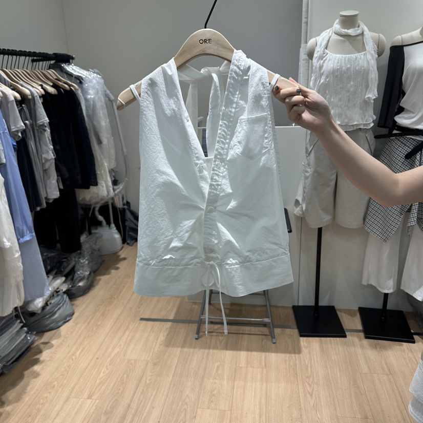 ORE-P韓國直郵女裝新品熱賣職業休閑人氣26春夏馬甲假兩件ORE馬甲圖色3白色