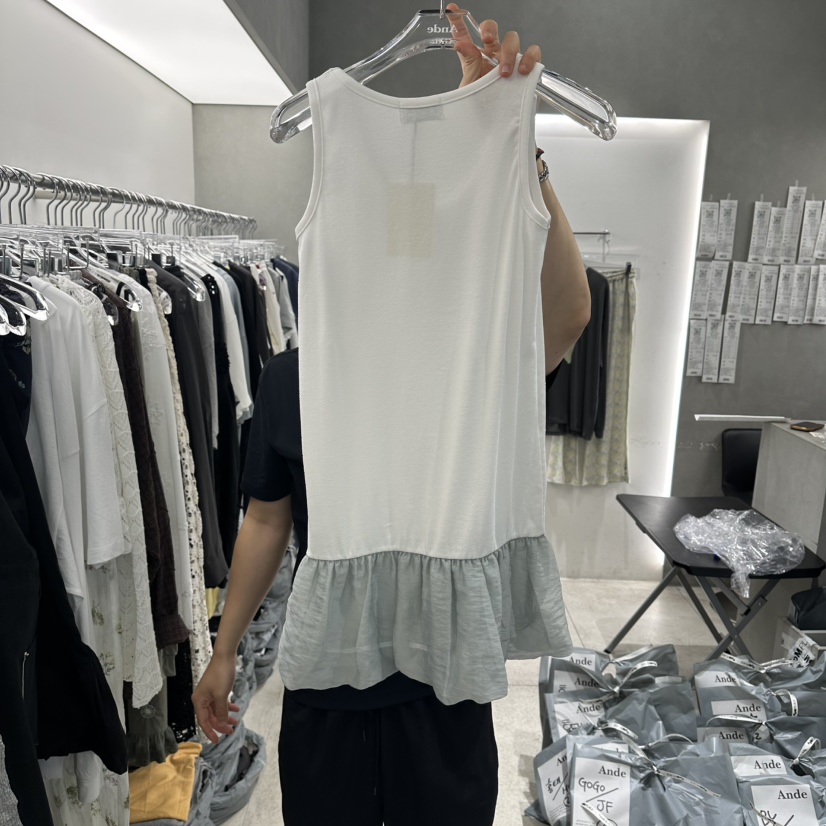 ANDE韓國東大門代購女士新品熱賣推薦職業吊帶背心喇叭無袖Ande吊帶/背心