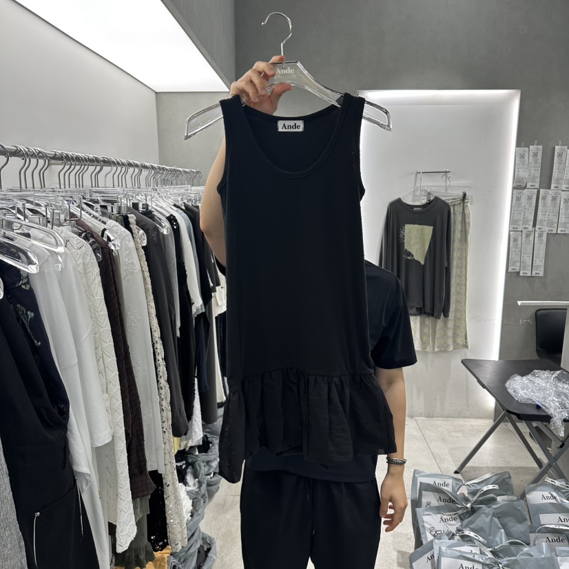 ANDE韓國東大門代購女士新品熱賣推薦職業吊帶背心喇叭無袖Ande吊帶/背心圖色2