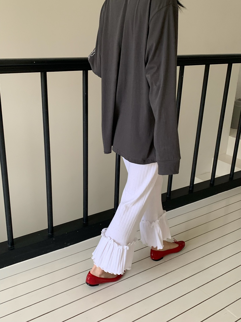 LOVE MY SANTA韓國直郵實拍女士新款時尚26春夏休閑褲鏤空Santa/LOVE MY SANTA休閑褲