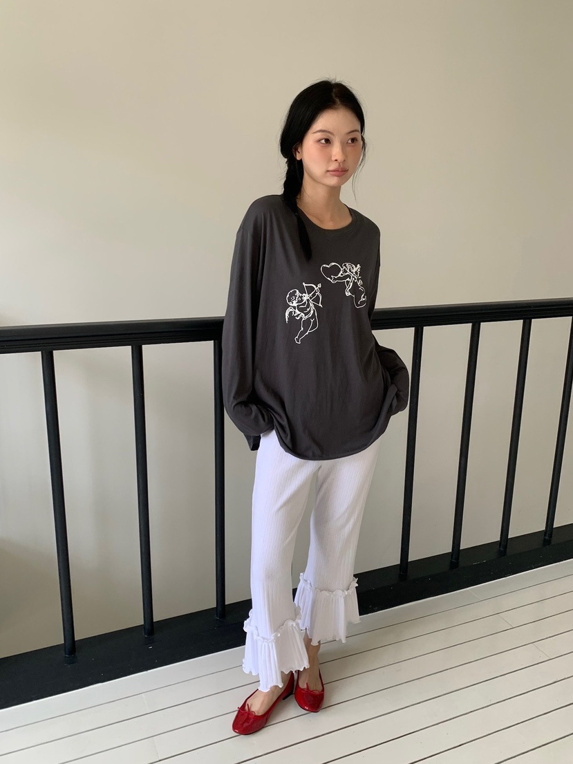 LOVE MY SANTA韓國直郵實拍女士新款時尚26春夏休閑褲鏤空Santa/LOVE MY SANTA休閑褲圖色1白色