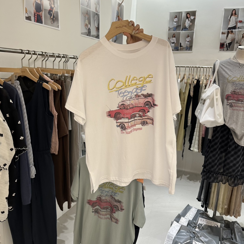 BAGUETTE-P韓國直郵女士新品職業26夏季熱賣推薦26春夏T恤BAGUETTE-PT恤圖色1