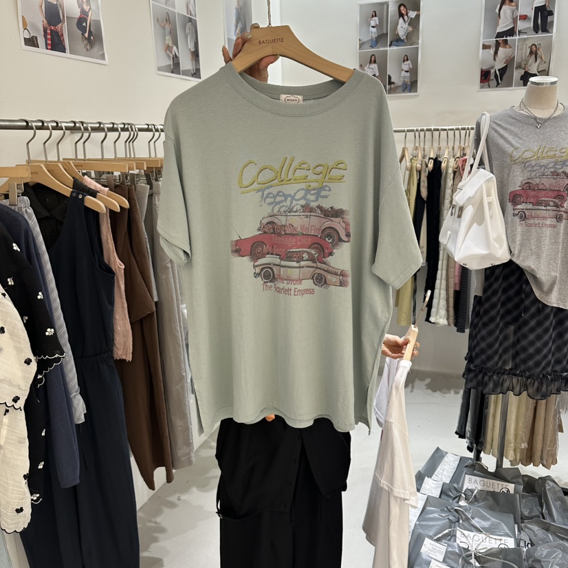 BAGUETTE-P韓國直郵女士新品職業26夏季熱賣推薦26春夏T恤BAGUETTE-PT恤圖色2