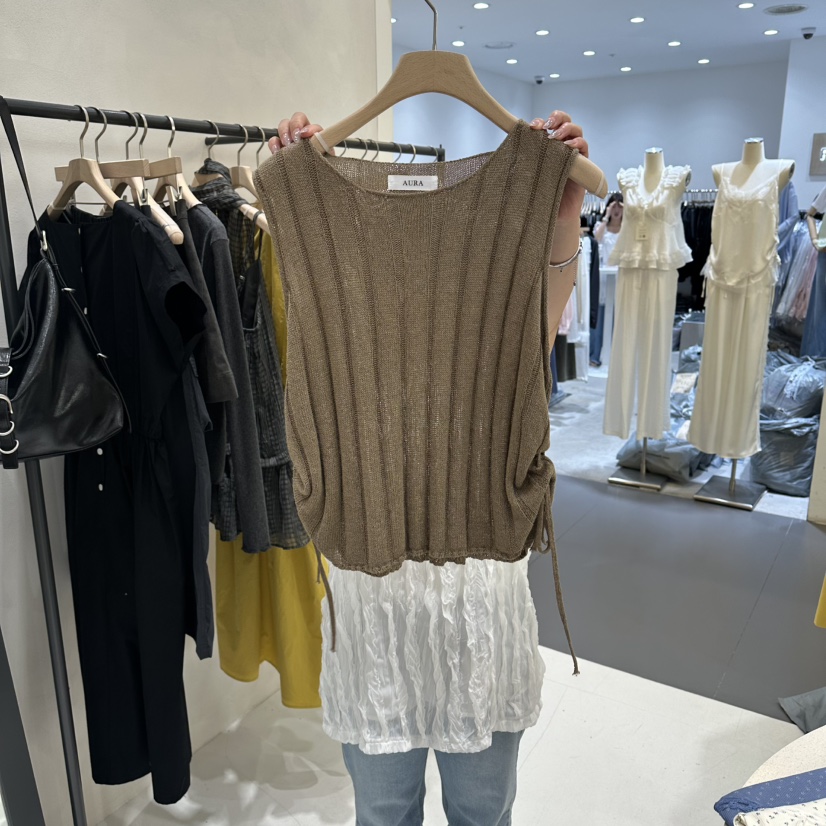 AURA韓國直郵女士新品熱賣推薦26春夏時尚休閑吊帶背心腰帶Au ra吊帶/背心圖色2